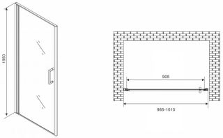 Душевая дверь ABBER Sonnenstrand 100см чёрный AG04100B